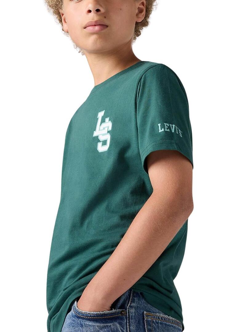 Maglietta Levi's Monogram verde per bambino