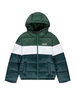 Giacca Imbottita Levis Color Block Verde per bambino