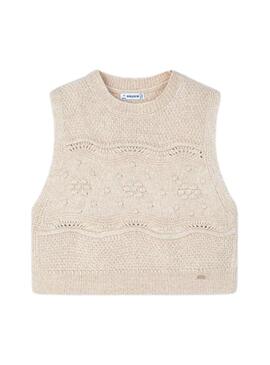 Gilet Mayoral Maglia Crema per bambina