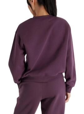  Felpa New Balance Graphic Fleece Crew Viola per donna