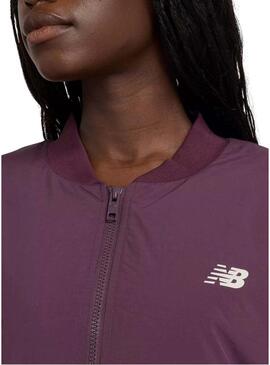 Giacca Bomber New Balance Graphic Woven Viola per donna