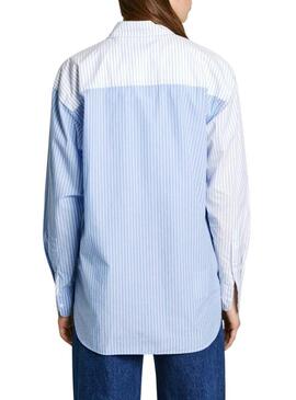 Camicia Pepe Jeans Robby A Righe Blu per donna