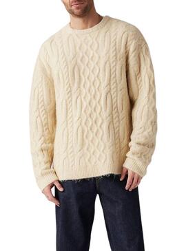 Maglione Levis Battery Collo Giro per uomo Beige