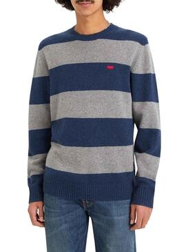 Maglione Levis Original Housemark a Righe Blu per uomo