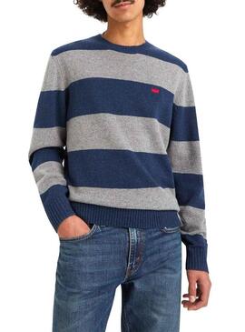 Maglione Levis Original Housemark a Righe Blu per uomo