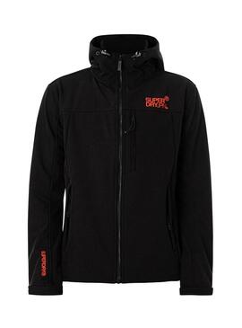 Giacca Superdry Softshell Trekker con Cappuccio Nero per uomo