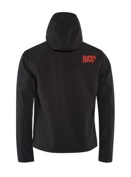 Giacca Superdry Softshell Trekker con Cappuccio Nero per uomo