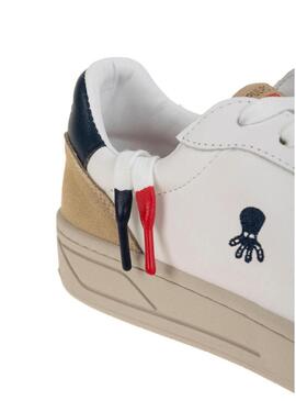 Sneakers El Pulpo Sport Bianco Logo a Contrasto Blu Marino per uomo