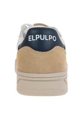 Sneakers El Pulpo Sport Bianco Logo a Contrasto Blu Marino per uomo