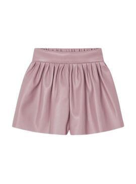 Pantaloni Corti Mayoral Ecopelle Rosa per ragazza