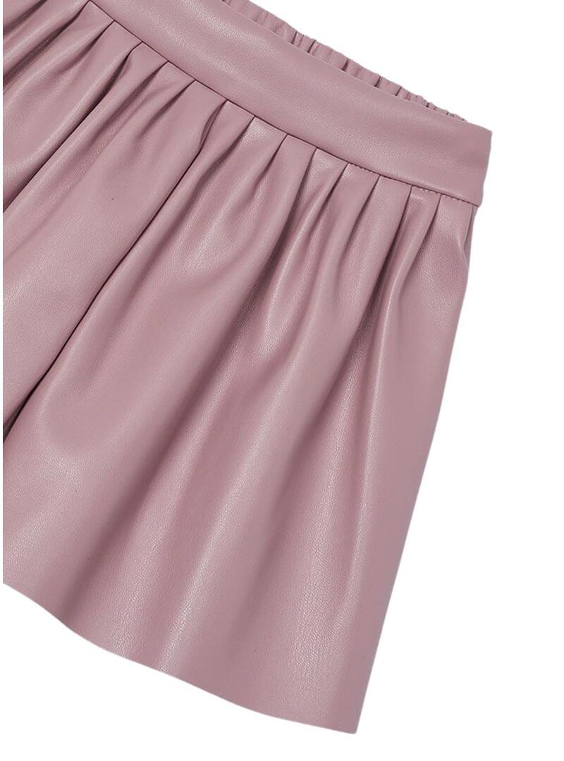 Pantaloni Corti Mayoral Ecopelle Rosa per ragazza