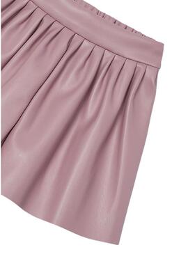 Pantaloni Corti Mayoral Ecopelle Rosa per ragazza