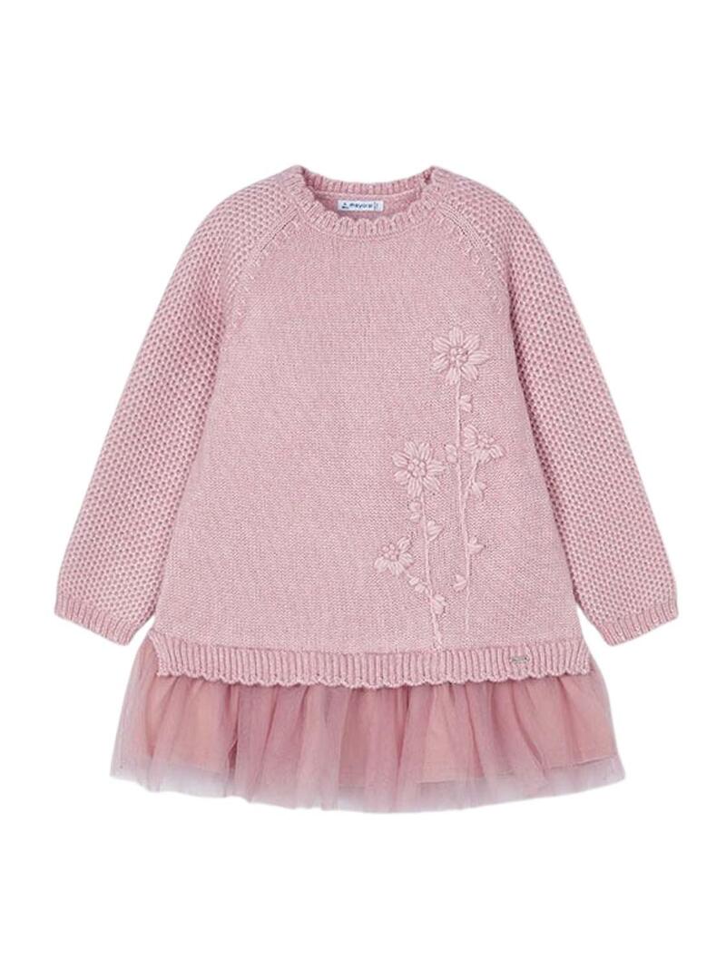 Vestito Mayoral Combinato Tricot Rosa per ragazza