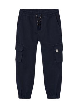 Pantaloni Mayoral Cargo Blu Marino per bambino