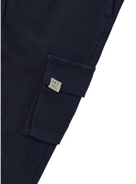 Pantaloni Mayoral Cargo Blu Marino per bambino