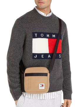 Borsa Tommy Jeans Daily Reporter color cammello per uomo