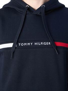 Felpa Tommy Hilfiger Chest Insert blu navy per uomo