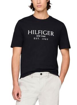 Maglietta Tommy Hilfiger Big Logo nera per uomo