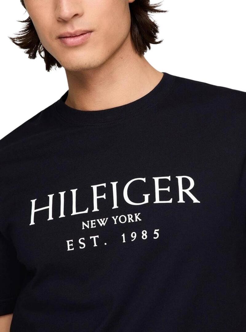 Maglietta Tommy Hilfiger Big Logo nera per uomo