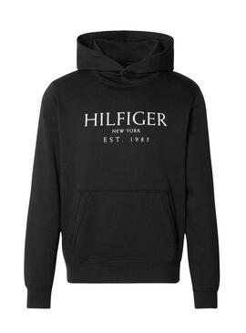 Felpa Tommy Hilfiger Big Logo nera per uomo.