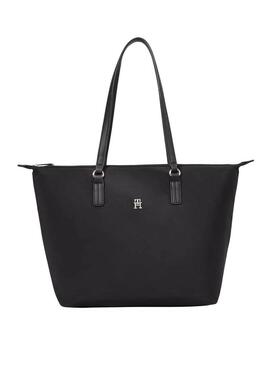 Borsa Tommy Hilfiger Poppy Tote nera da donna