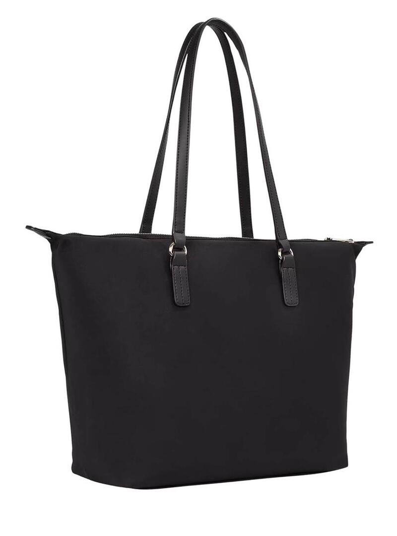 Borsa Tommy Hilfiger Poppy Tote nera da donna