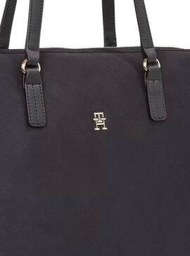 Borsa Tommy Hilfiger Poppy Tote nera da donna