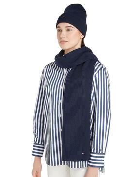 Berretto Tommy Hilfiger Flag blu scuro per donna