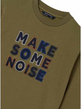 Felpa Mayoral Make Some Noise Khaki per bambino