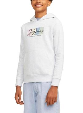 Felpa Colorblock Jack and Jones Bianca per ragazzo