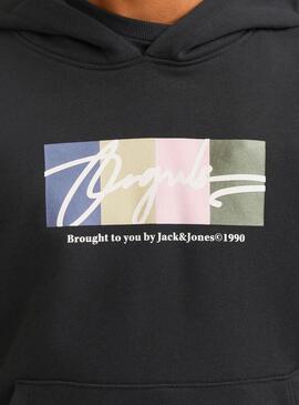 Felpa Jack and Jones Colorblock Nera per ragazzo