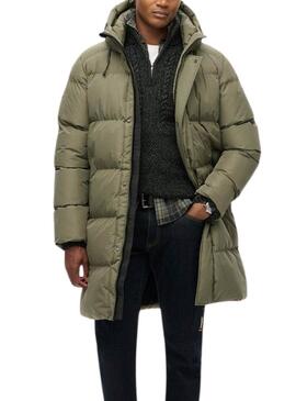 Cappotto Imbottito Superdry Mid Verde per uomo