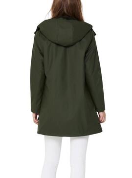 Cappotto Impermeabile Only Sally Verde per donna