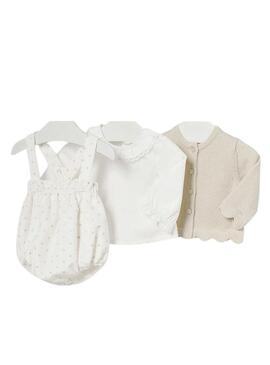 Set Mayoral Cardigan Crema per neonato