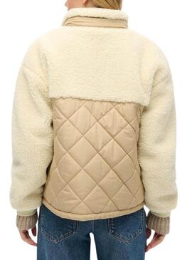 Giacca Superdry Fleece Beige per donna