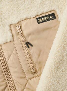 Giacca Superdry Fleece Beige per donna