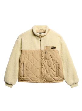 Giacca Superdry Fleece Beige per donna