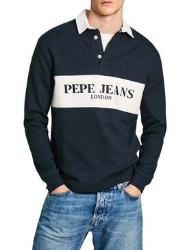 Polo Pepe Jeans Joey Blu Marino per uomini