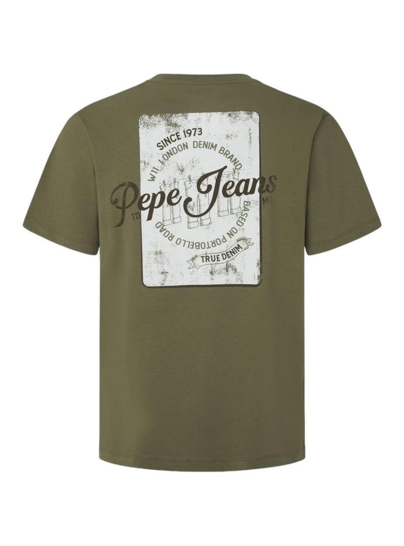 T-shirt Pepe Jeans Silvio Verde per uomini