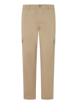 Pantaloni Pepe Jeans Twill Cargo Beige per uomini