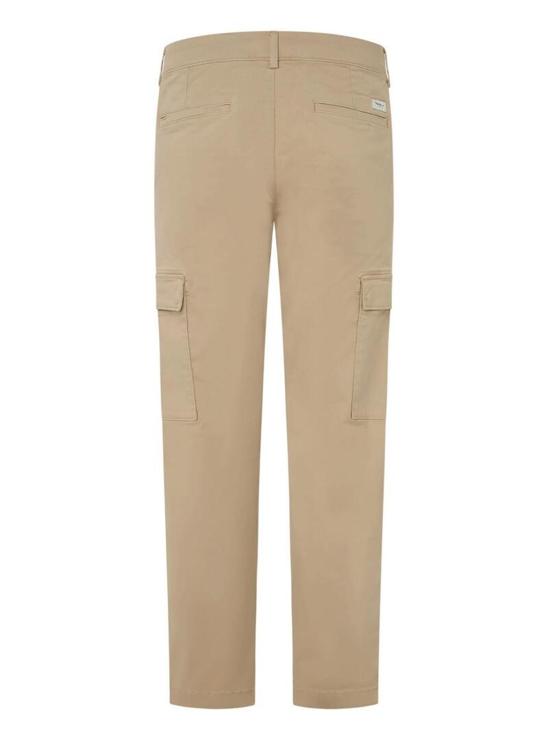 Pantaloni Pepe Jeans Twill Cargo Beige per uomini