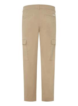 Pantaloni Pepe Jeans Twill Cargo Beige per uomini