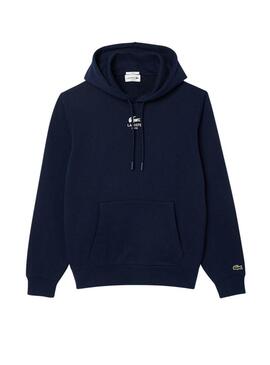 Felpa Lacoste Paris Hood Blu Marino per donne e uomini