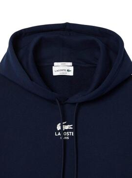 Felpa Lacoste Paris Hood Blu Marino per donne e uomini