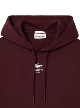 Felpa Paris Lacoste bordeaux per uomo e donna