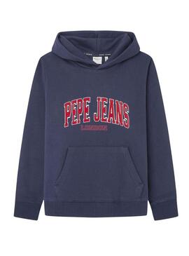 Felpa Pepe Jeans Bain Blu Marino per bambino