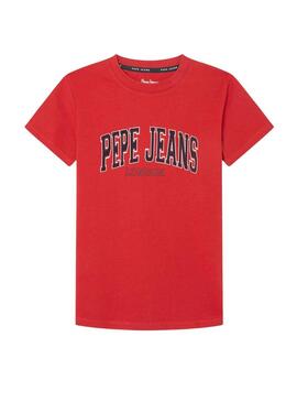 Maglietta Pepe Jeans Bain rossa per bambino