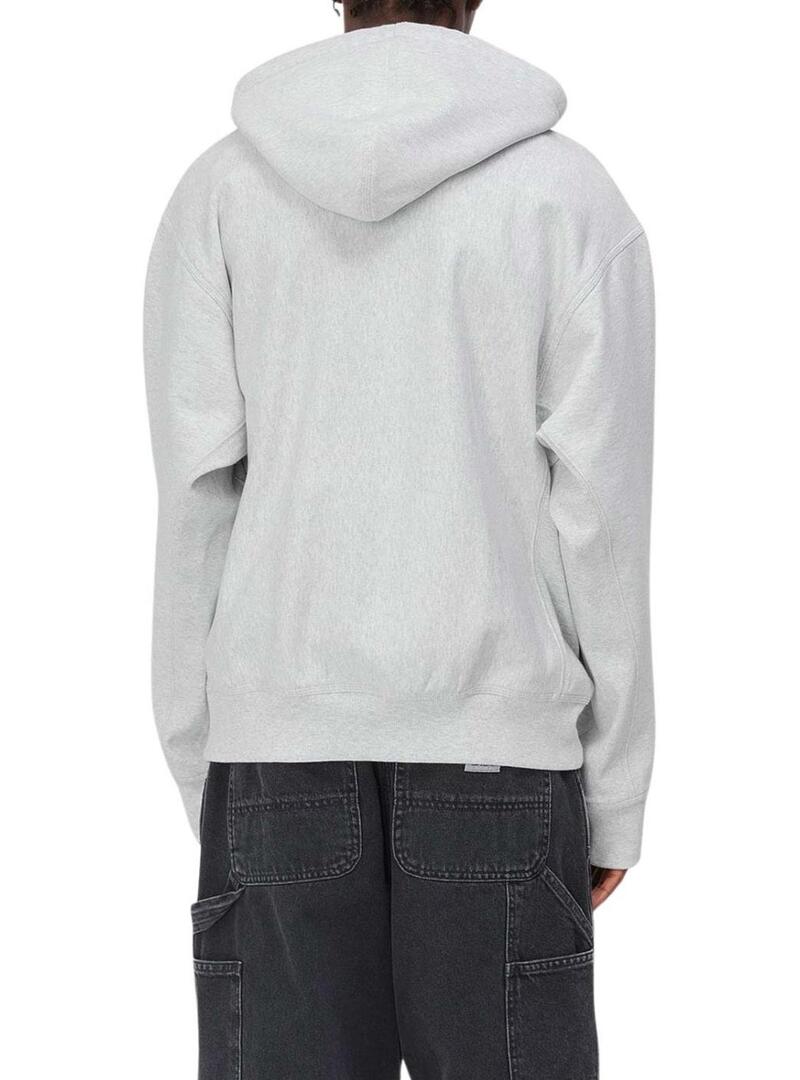 Felpa con cappuccio Carhartt Hooded American Script grigia per uomo