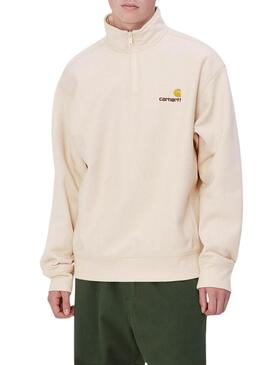 Felpa Carhartt Half Zip beige per uomo