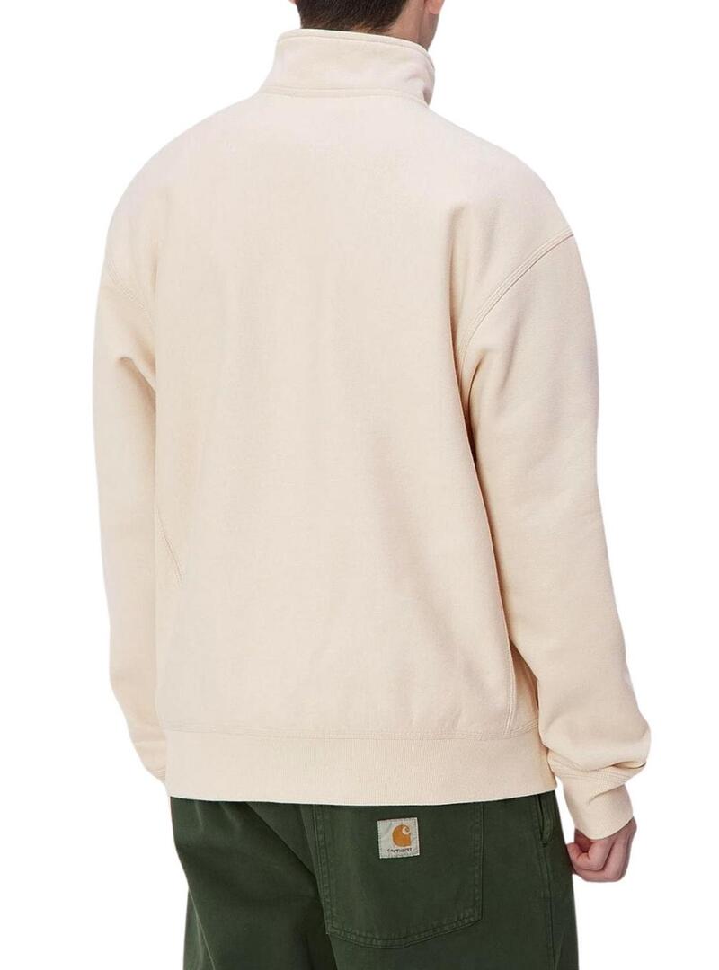 Felpa Carhartt Half Zip beige per uomo